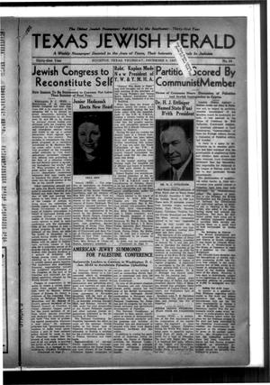 Primary view of object titled 'Texas Jewish Herald (Houston, Tex.), Vol. 31, No. 36, Ed. 1 Thursday, December 9, 1937'.