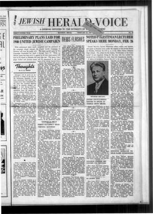Primary view of object titled 'Jewish Herald-Voice (Houston, Tex.), Vol. 34, No. 48, Ed. 1 Thursday, February 22, 1940'.