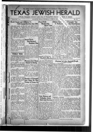Primary view of object titled 'Texas Jewish Herald (Houston, Tex.), Vol. 31, No. 10, Ed. 1 Thursday, June 10, 1937'.