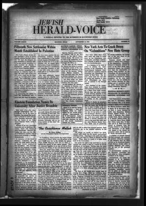 Primary view of object titled 'Jewish Herald-Voice (Houston, Tex.), Vol. 41, No. 32, Ed. 1 Thursday, November 14, 1946'.