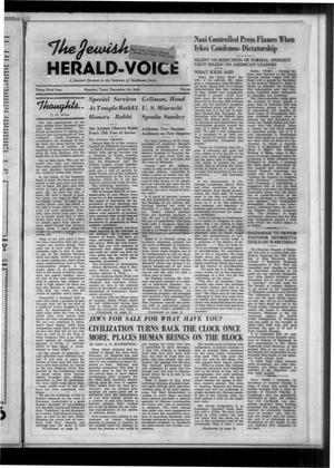 Primary view of object titled 'The Jewish Herald-Voice (Houston, Tex.), Vol. 33, No. 39, Ed. 1 Thursday, December 29, 1938'.