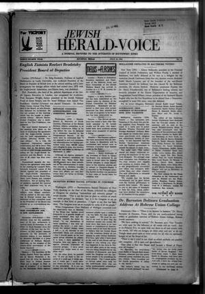 Primary view of object titled 'Jewish Herald-Voice (Houston, Tex.), Vol. 38, No. 19, Ed. 1 Thursday, July 15, 1943'.