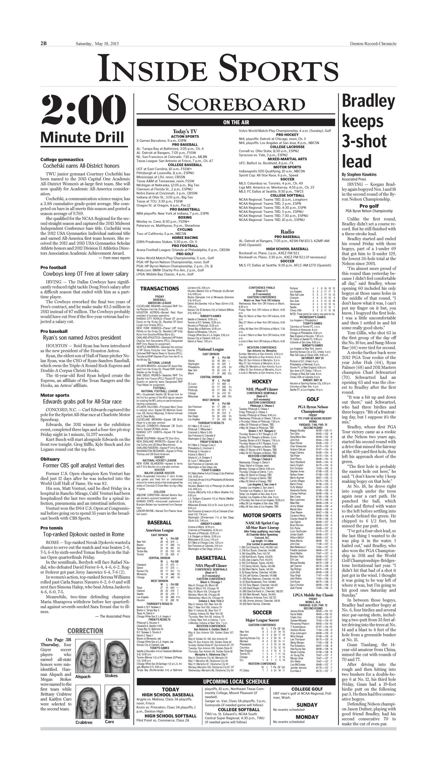 Denton Record-Chronicle (Denton, Tex.), Vol. 109, No. 289, Ed. 1 Saturday, May 18, 2013
                                                
                                                    [Sequence #]: 8 of 24
                                                