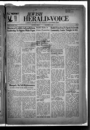 Primary view of object titled 'Jewish Herald-Voice (Houston, Tex.), Vol. 38, No. 39, Ed. 1 Thursday, December 2, 1943'.