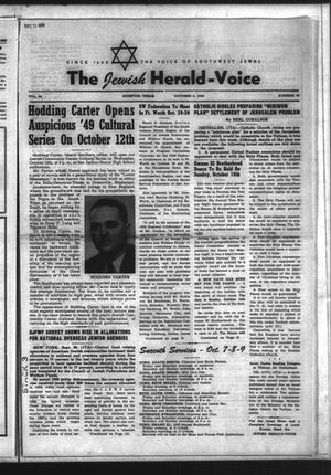 Primary view of object titled 'The Jewish Herald-Voice (Houston, Tex.), Vol. 44, No. 32, Ed. 1 Thursday, October 6, 1949'.