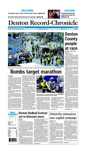 Denton Record-Chronicle (Denton, Tex.), Vol. 109, No. 257, Ed. 1 Tuesday, April 16, 2013