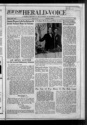 Primary view of object titled 'Jewish Herald-Voice (Houston, Tex.), Vol. 36, No. 9, Ed. 1 Thursday, May 22, 1941'.
