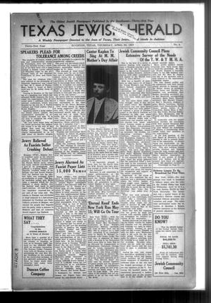 Texas Jewish Herald (Houston, Tex.), Vol. 31, No. 4, Ed. 1 Thursday, April 29, 1937