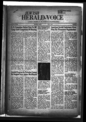 Primary view of object titled 'Jewish Herald-Voice (Houston, Tex.), Vol. 42, No. 9, Ed. 1 Thursday, June 5, 1947'.
