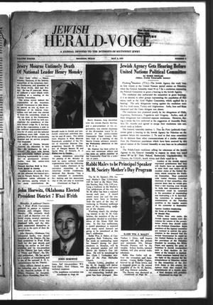 Primary view of object titled 'Jewish Herald-Voice (Houston, Tex.), Vol. 42, No. 5, Ed. 1 Thursday, May 8, 1947'.