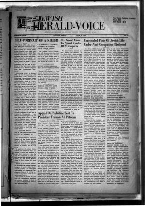 Primary view of object titled 'Jewish Herald-Voice (Houston, Tex.), Vol. 40, No. 17, Ed. 1 Thursday, July 26, 1945'.