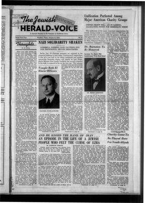 Primary view of object titled 'The Jewish Herald-Voice (Houston, Tex.), Vol. 33, No. 42, Ed. 1 Thursday, January 19, 1939'.