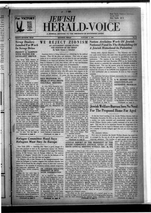 Primary view of object titled 'Jewish Herald-Voice (Houston, Tex.), Vol. 37, No. 44, Ed. 1 Thursday, January 7, 1943'.