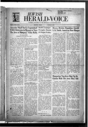 Primary view of object titled 'Jewish Herald-Voice (Houston, Tex.), Vol. 39, No. 19, Ed. 1 Thursday, August 10, 1944'.