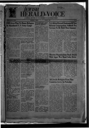 Primary view of object titled 'Jewish Herald-Voice (Houston, Tex.), Vol. 39, No. 11, Ed. 1 Thursday, June 15, 1944'.