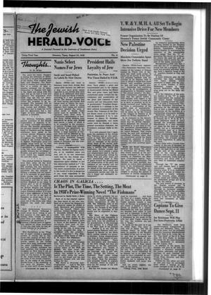 Primary view of object titled 'The Jewish Herald-Voice (Houston, Tex.), Vol. 33, No. 21, Ed. 1 Thursday, August 25, 1938'.