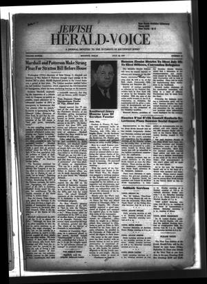 Primary view of object titled 'Jewish Herald-Voice (Houston, Tex.), Vol. 42, No. 16, Ed. 1 Thursday, July 24, 1947'.