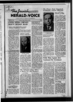 Primary view of object titled 'The Jewish Herald-Voice (Houston, Tex.), Vol. 33, No. 45, Ed. 1 Thursday, February 9, 1939'.