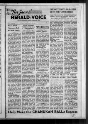 Primary view of object titled 'The Jewish Herald-Voice (Houston, Tex.), Vol. 33, No. 38, Ed. 1 Thursday, December 22, 1938'.