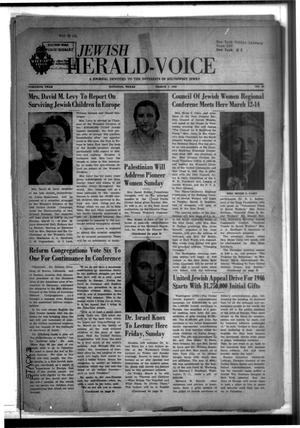Primary view of object titled 'Jewish Herald-Voice (Houston, Tex.), Vol. 40, No. 49, Ed. 1 Thursday, March 7, 1946'.