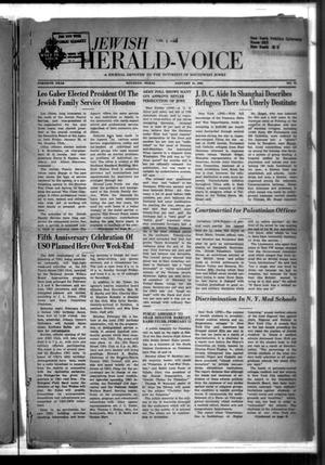 Primary view of object titled 'Jewish Herald-Voice (Houston, Tex.), Vol. 40, No. 44, Ed. 1 Thursday, January 31, 1946'.