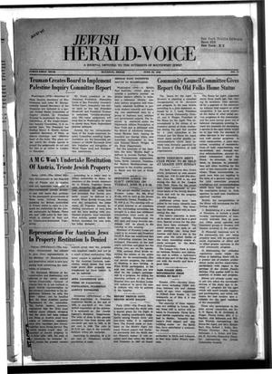 Primary view of object titled 'Jewish Herald-Voice (Houston, Tex.), Vol. 41, No. 11, Ed. 1 Thursday, June 20, 1946'.
