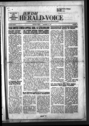 Primary view of object titled 'Jewish Herald-Voice (Houston, Tex.), Vol. 42, No. 37, Ed. 1 Thursday, December 18, 1947'.
