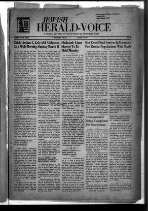Primary view of object titled 'Jewish Herald-Voice (Houston, Tex.), Vol. 39, No. 50, Ed. 1 Thursday, March 15, 1945'.