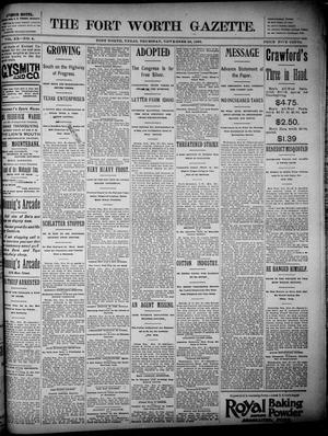Primary view of object titled 'Fort Worth Gazette. (Fort Worth, Tex.), Vol. 20, No. 4, Ed. 1, Thursday, November 28, 1895'.