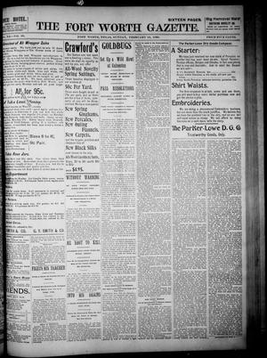 Primary view of object titled 'Fort Worth Gazette. (Fort Worth, Tex.), Vol. 20, No. 68, Ed. 1, Sunday, February 16, 1896'.