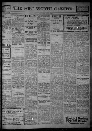 Primary view of object titled 'Fort Worth Gazette. (Fort Worth, Tex.), Vol. 20, No. 130, Ed. 1, Wednesday, April 29, 1896'.