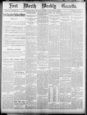 Fort Worth Weekly Gazette. (Fort Worth, Tex.), Vol. 12, No. 42, Ed. 1, Thursday, September 25, 1890