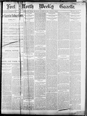 Primary view of object titled 'Fort Worth Weekly Gazette. (Fort Worth, Tex.), Vol. 12, No. 46, Ed. 1, Thursday, October 23, 1890'.