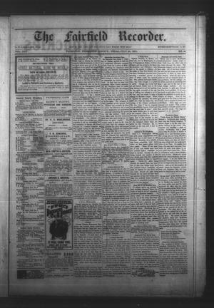 Primary view of object titled 'The Fairfield Recorder. (Fairfield, Tex.), Vol. 25, No. 44, Ed. 1 Friday, July 26, 1901'.