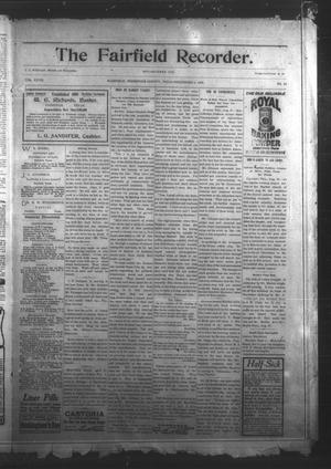 Primary view of object titled 'The Fairfield Recorder. (Fairfield, Tex.), Vol. 27, No. 50, Ed. 1 Friday, September 4, 1903'.