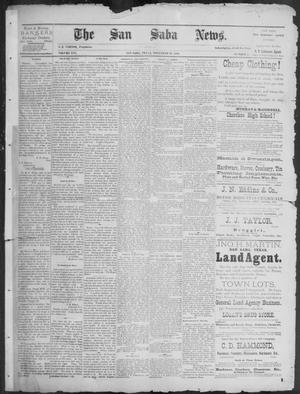 The San Saba News. (San Saba, Tex.), Vol. 16, No. 5, Ed. 1, Friday, November 29, 1889