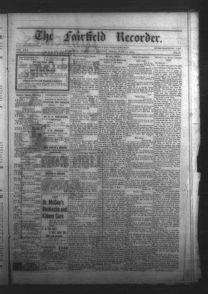 Primary view of object titled 'The Fairfield Recorder. (Fairfield, Tex.), Vol. 25, No. 38, Ed. 1 Friday, June 14, 1901'.