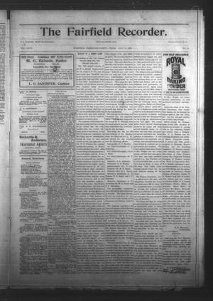 Primary view of object titled 'The Fairfield Recorder. (Fairfield, Tex.), Vol. 27, No. 44, Ed. 1 Friday, July 24, 1903'.