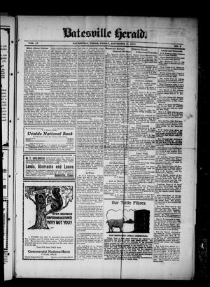 Primary view of object titled 'Batesville Herald. (Batesville, Tex.), Vol. 13, No. 6, Ed. 1 Friday, September 27, 1912'.