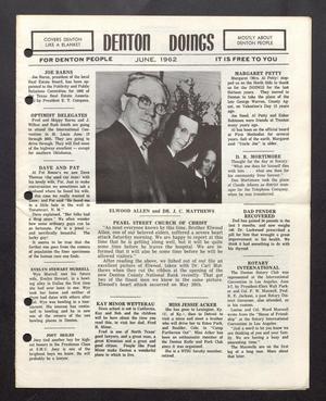 Primary view of object titled 'Denton Doings (Denton, Tex.), Ed. 1, June 1962'.