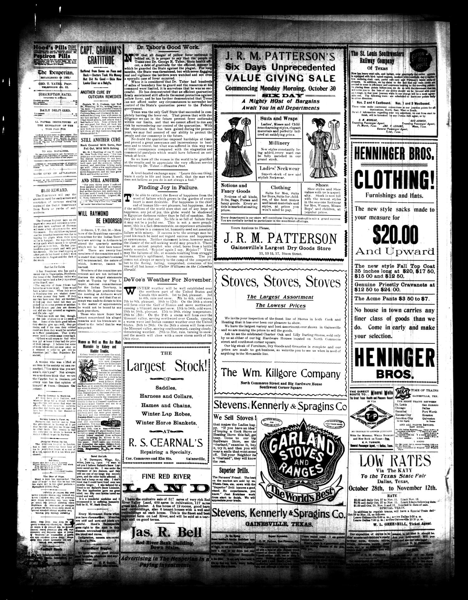The Daily Hesperian (Gainesville, Tex.), Vol. 27, No. 194, Ed. 1 Tuesday, October 31, 1905
                                                
                                                    [Sequence #]: 2 of 4
                                                