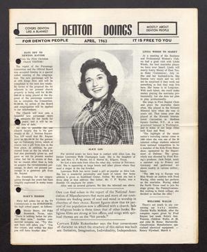 Primary view of object titled 'Denton Doings (Denton, Tex.), Ed. 1, April 1963'.