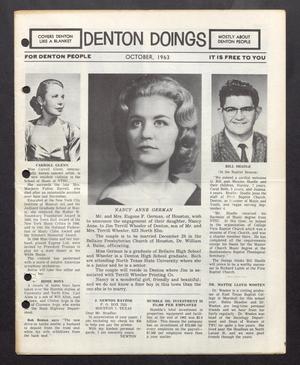 Primary view of object titled 'Denton Doings (Denton, Tex.), Ed. 1, October 1963'.