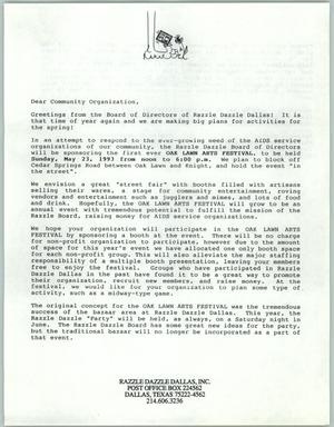 Primary view of object titled '[Letter from Feleshia Porter and Denise Shoemaker to the Texas Human Rights Foundation]'.