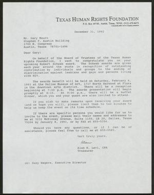 Primary view of object titled '[Letter from Alan H. Levi to Gary Mauro, December 31, 1992]'.