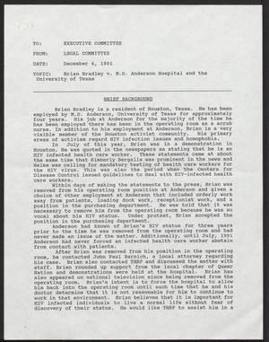 [Letter from Legal Committee to the Executive Committee, December 6, 1991]