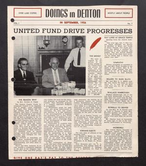 Doings in Denton (Denton, Tex.), Vol. 1, No. 7, Ed. 1, September 1956