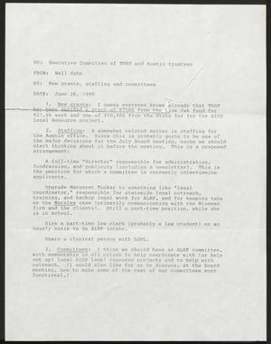 [Letter from Neil Hahn to the Executive Committee of the Texas Human Rights Foundation, June 26, 1990]