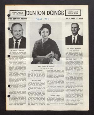 Primary view of object titled 'Denton Doings (Denton, Tex.), Ed. 1, April 1964'.