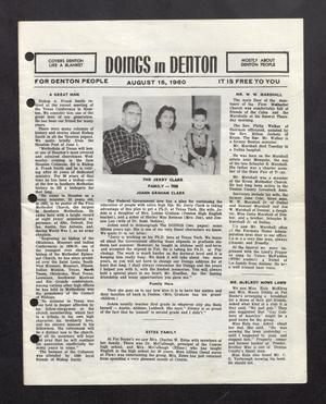 Doings in Denton (Denton, Tex.), Ed. 1 Monday, August 15, 1960